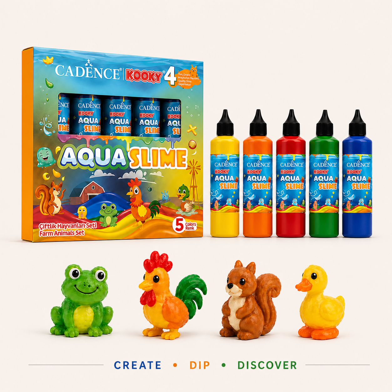 Cadence Aqua Slime Farm Animals Kit for kids creative DIY slime play
