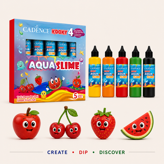 Aqua Slime Sweet Fruits Kit with apple cherry strawberry watermelon moulds colourful kids creative toy