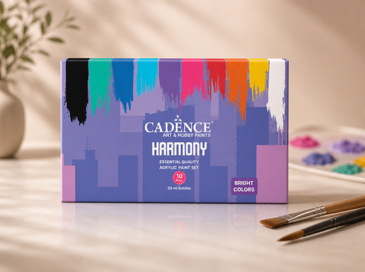 Cadence bright acrylic paint set 10 colours for DIY crafts and painting