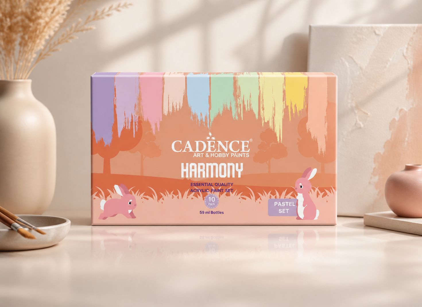 Cadence pastel acrylic paint set 10 colours for DIY home decor and crafts