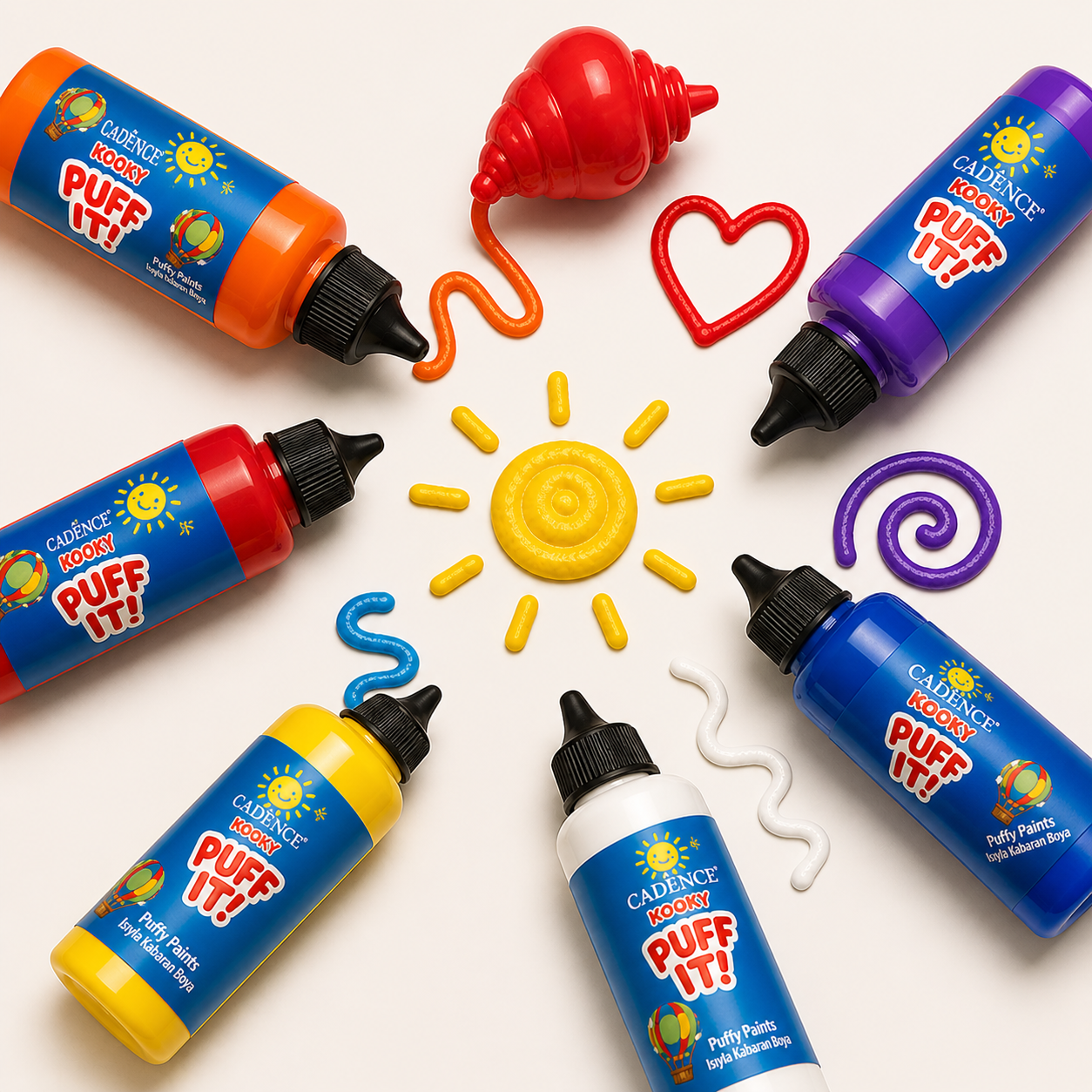 Cadence Puff It puffy paint bottles colorful DIY kids art supplies