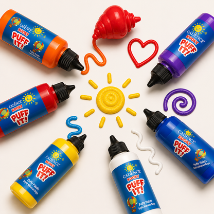 Cadence Puff It puffy paint bottles colorful DIY kids art supplies